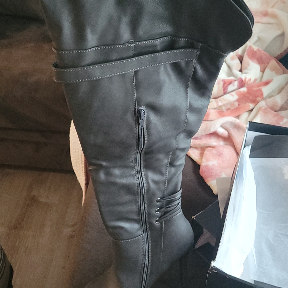 Stylish Grey Over-the-Knee Boots